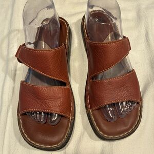 Dockers Loopie Slide Brown Leather Adjustable Sz. 8.5‎ Sandal